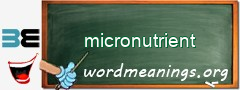 WordMeaning blackboard for micronutrient